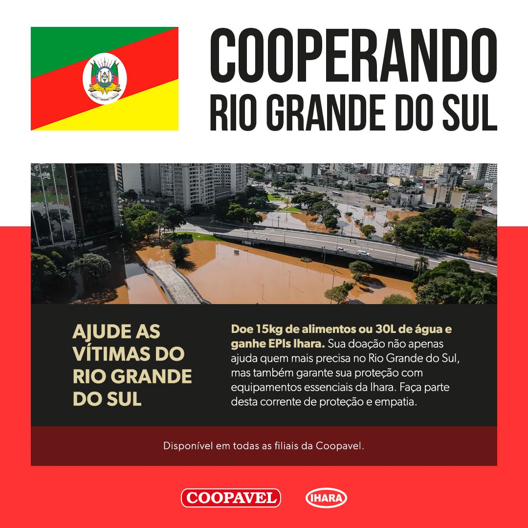 Coopavel e Ihara dão kits de EPIs em troca de água e comida a desabrigados